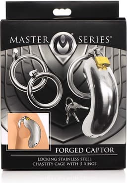 Roestvrij Stalen Penis Kooi Met 3 Ringen — thumbnail 4
