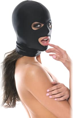 Pipedream Fetish Fantasy Masker Spandex 3 Hole Hood zwart — thumbnail 1