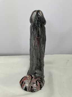 Handbeschilderde Piemelkunst van Keramiek Gips – Uniek Kunstobject – 18,5 cm – Cadeau & Decoratie — thumbnail 1