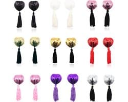 Tepelkwastjes I Tepelkwastje I Nipple Tassles I Burlesque I Zelfklevende i Hartvormige Hartjes I 2 Stuk I Zwart