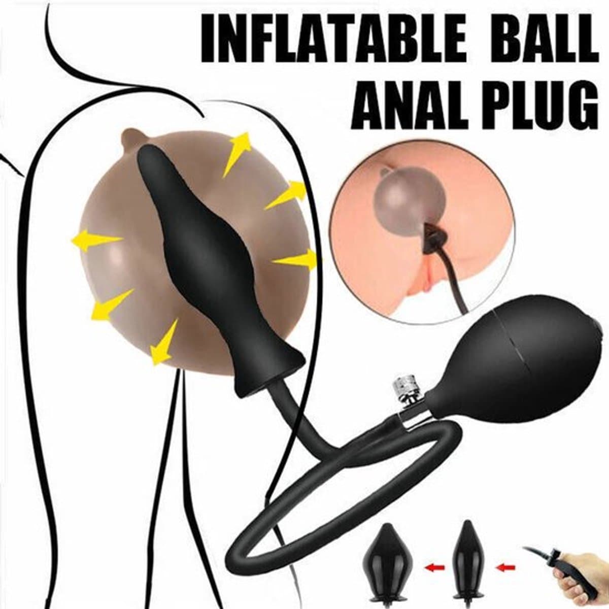 Anale-seks-plug-dilatator-stretcher-opblaasbare-bilpomp-uitbreidbare-massage-speeltjes — afbeelding 1