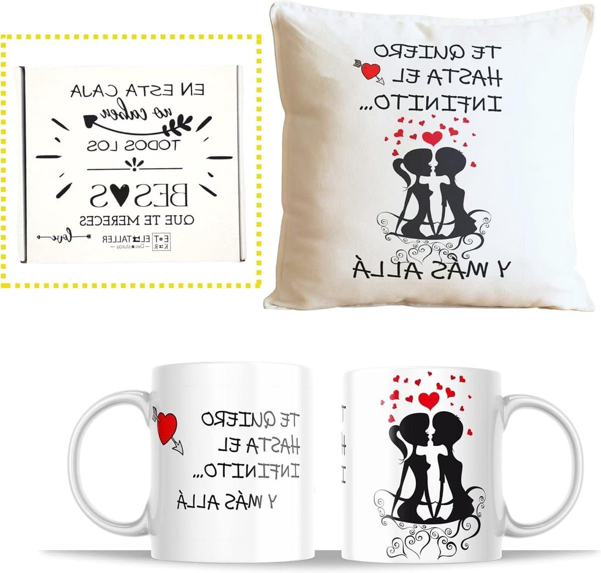 Decoratie set - Cadeaupakket - Romantisch cadeau - Handgemaakt in Spanje - 35 x 35 cm - Multicolor — afbeelding 1