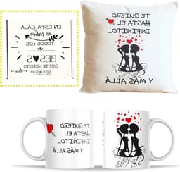 Decoratie set - Cadeaupakket - Romantisch cadeau - Handgemaakt in Spanje - 35 x 35 cm - Multicolor — thumbnail 1