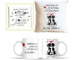 Decoratie set - Cadeaupakket - Romantisch cadeau - Handgemaakt in Spanje - 35 x 35 cm - Multicolor