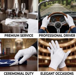 Handschoenen Zachte Verstelbare Witte Handschoenen Met Knopen Elegante Handschoenen Voor Kostuum, Ceremonie, Dansoptreden, Sieraden Inspectie, Munten en Zilverwerk Verzorging — thumbnail 3