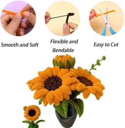 300 Pcs Pipe Cleaner Flower Set Chenille Wire Pipe Cleaner Pipe Cleaner for Crafts with Ribbon and Green Stick for DIY - ShopVlot — thumbnail 4