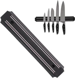 Magnetische messenhouder, meshouder voor roestvrij staal, met montagegereedschap, 25 cm, zwart — thumbnail 1
