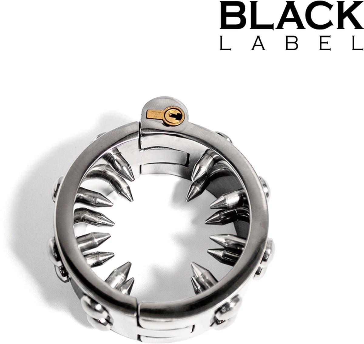 Black Label - Spiked Ballstretcher - Stealth lock - RVS — afbeelding 1