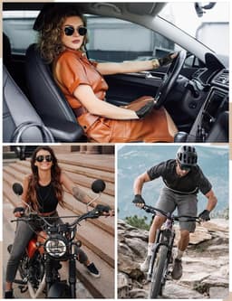 Handschoenen vingerloos, PU lederen anti-slip handschoenen met halve vingers voor heren dames motor rijhandschoenen — thumbnail 3