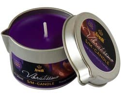 VIBRATISSIMO S/M Kaars Crazy Purple 50 ml I lage temperatuurkaars in paars I hoogwaardig kaarsvet geurloos I druipkaars voor erotische spelletjes I romantische massagekaars voor koppels I Waxkaars