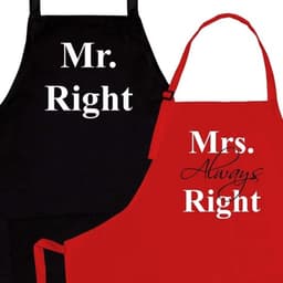 Mr & Mrs Schortenset voor Koppels - Leuk Verlovings- of Huwelijkscadeau — thumbnail 1