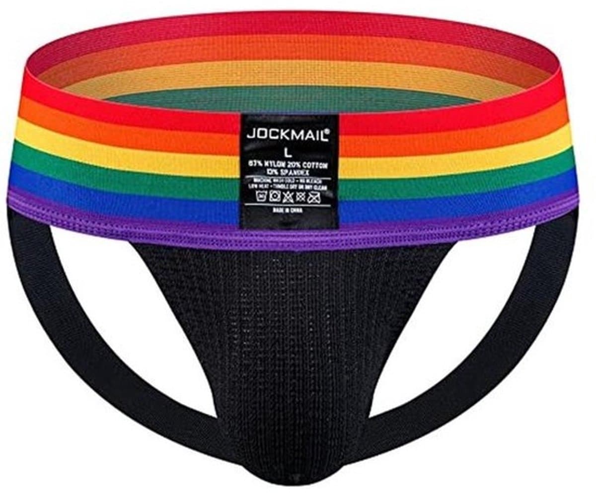 Atletische Jockstrap voor Mannen - Sport Ondergoed met Regenboogdesign — afbeelding 1
