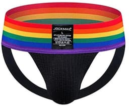Atletische Jockstrap voor Mannen - Sport Ondergoed met Regenboogdesign — thumbnail 1