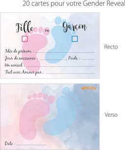 20 Gender Reveal Voorspellingskaarten voor Babyshower - Animatie & Spel — thumbnail 2