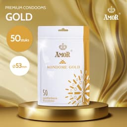 AMOR Premium condooms, Met extra dunne of sterke wanddikte, Kleur goud, Ø 53 mm, 50 stuks, Ideaal voor mannen — thumbnail 2