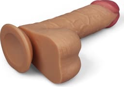 Realistische XXL King Size Dildo 24.5 cm lang en 5.5 cm dik - Levensechte Grote Dildo 24.5cm lang - Realistische dildo met balzak en stevige zuignap - Realistische Dildo Met Zuignap en Balzak — thumbnail 2