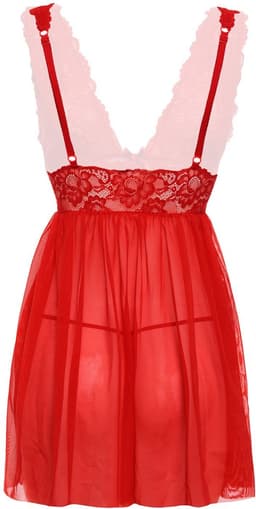 Christine le Duc - Babydoll & String - Lingerie Erotisch - Lieve - Rood — thumbnail 2