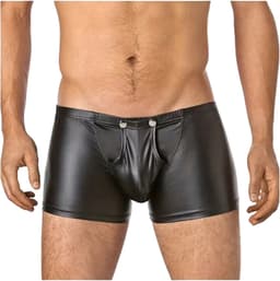 LekkerStout PU Lederen Boxershort - Open Kruis - Zwart - Sexy Herenondergoed | L | ( LS154 ) — thumbnail 6