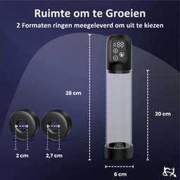 Toys Hub® Automatische Penispomp MAX met Glijmiddel - 2 Penisringen & Ebook - Elektrisch - USB Oplaadbaar - LED Scherm - Sex Toys voor Mannen - Penis Vergroter – 20 CM — thumbnail 3