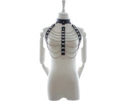 Fixxx - Verstelbare Kettingen Top - PU-Leer - One Size - Zwart