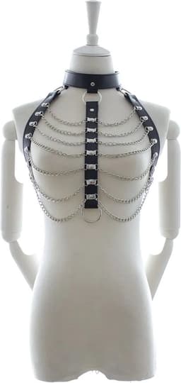 Fixxx - Verstelbare Kettingen Top - PU-Leer - One Size - Zwart — thumbnail 1