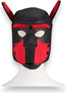 Hondenmasker Rood – Cosplay Puppy Play Masker Volwassenen – Neopreen – Verstelbaar – Kinky Pleasure® – BDSM Accessoire — thumbnail 2