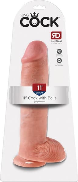 Pipedream King Cock Realistische Dildo met Ballen en Zuignap - beige - 28 cm — thumbnail 9