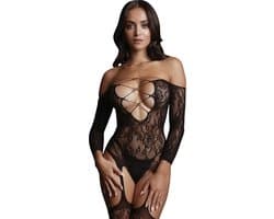 Criss Cross Neck Bodystocking - One Size
