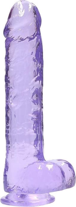 9" / 23 cm Realistic Dildo With Balls - Purple — thumbnail 1