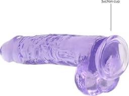 9" / 23 cm Realistic Dildo With Balls - Purple — thumbnail 7