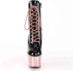 Pleaser - ADORE-1020 Plateau Laarzen, Paaldans schoenen - Paaldans schoenen - 44 Shoes - Zwart/Roze — thumbnail 2