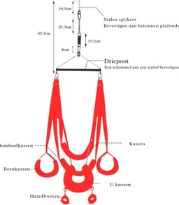 Sex Schommel - Sex Swing Extra Stevig – Seksschommel Met Blinddoek – Seksspeeltjes voor Koppel – Seks Schommel BDSM – Erotiek Toys - Sex Sling – Love Swing – Discreet Verpakt - Rood — thumbnail 3