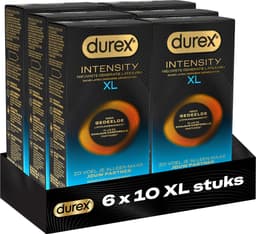 Durex Intensity Condooms XL - Nieuwste generatie ultradunne, latexvrije condooms voor mannen – Gedeelde lichaamswarmte - 6 x 10 stuks - Voordeelverpakking — thumbnail 1