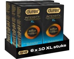 Durex Intensity Condooms XL - Nieuwste generatie ultradunne, latexvrije condooms voor mannen – Gedeelde lichaamswarmte - 6 x 10 stuks - Voordeelverpakking