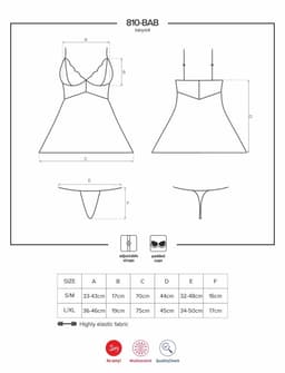 Obsessive Babydoll Setje Met Kant - Zwart - L/XL — thumbnail 6