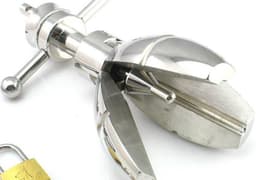 Anaal Speculum - 3 Lepels - Anaal spreider - met slot - chroom - Prolink Novelties — thumbnail 5