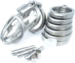BON4ML Large Male Stainless Steel Chastity Cage Grote Roestvrij Stalen Kuisheidskooi — thumbnail 1