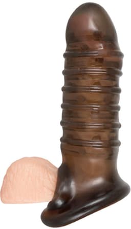 Penis Sleeve Met Ribbels - Zwart — thumbnail 3
