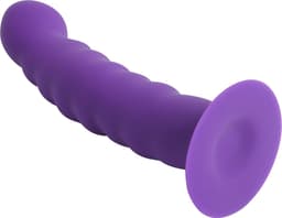 Banoch | Dildo ribbel paars siliconen met zuignap | 14,5 cm lang | max Ø 3 cm — thumbnail 3
