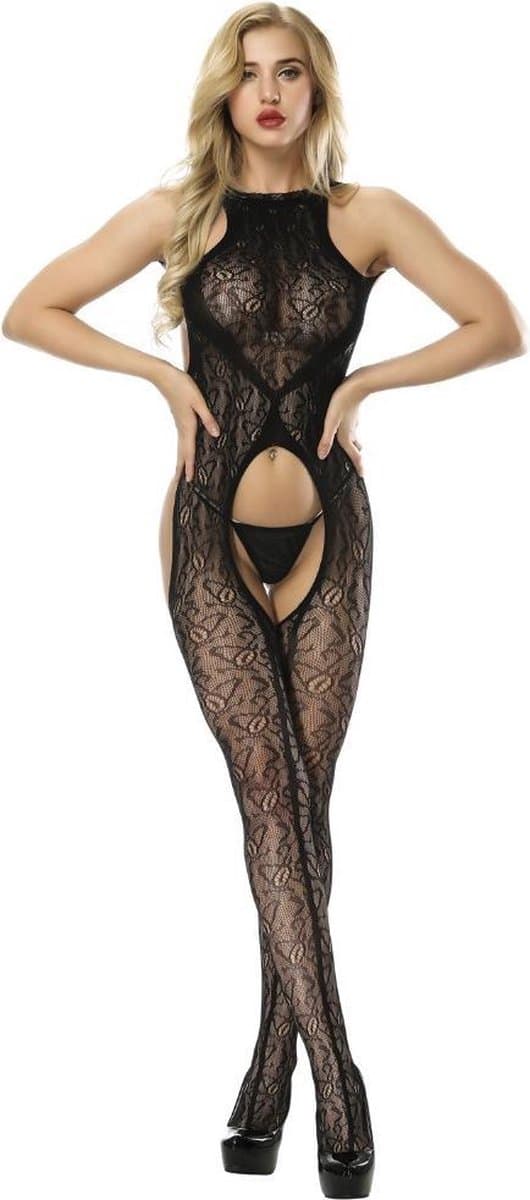 Opwindende Bodystocking - Sabin - met open rug en bilpartij — afbeelding 1