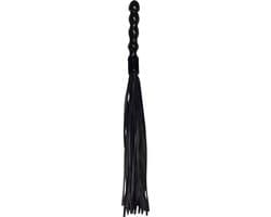 ZADO – 56 cm Lederen Flogger Zweep met Golvend Handvat voor Anaal of Vaginaal Insertie – Zwart — afbeelding 1