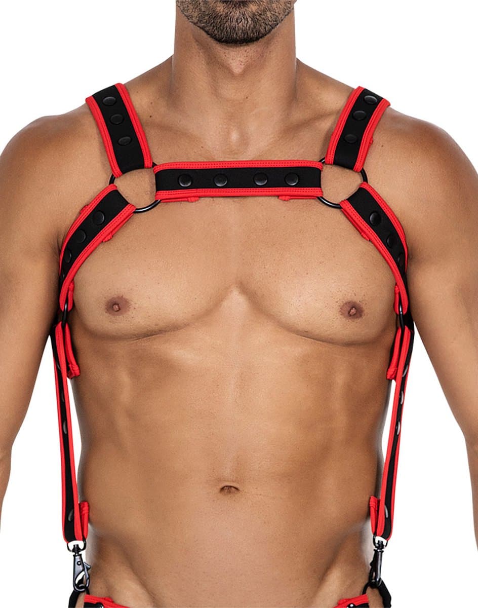 Cut4Men - Fetish Harnas - Tuigje - Neo - Rood/Zwart — afbeelding 1