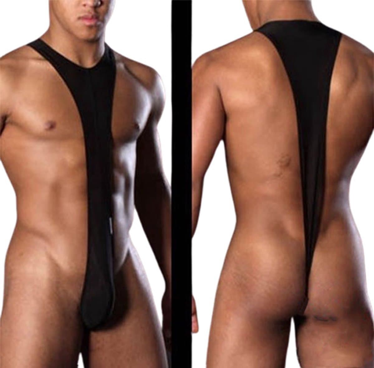 Mannen bodysuit deluxe | Zwart | Heren | BDSM kleding | Erotische jumpsuit — afbeelding 1