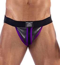 Mister b neoprene jockstrap black purple xl — thumbnail 1
