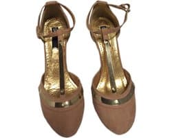 BLINK-PUMP-FAKE SUEDE-NUDE GOLDDETAILS HAK 8CM-SIZE 39