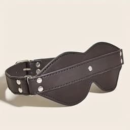 LekkerStout BDSM Lederen Oogmasker - Verstelbare Riem - Hoogwaardige Stiksels - Blinddoek | LS329 — thumbnail 5