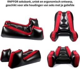 Sex Kussen - Meubel - Stoel voor Mannen & Vrouwen - BDSM - Rood en Zwart — thumbnail 4