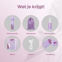 Sinsaa Vibrators voor Vrouwen - Clitoris Stimulator - Clitoris Vibrator - Sex Toys voor Vrouwen - Sexspeeltjes voor Koppels - Magic Wand - Fluisterstil - Waterdicht - Incl. Cleaning Spray - Giftset - Paars — thumbnail 10