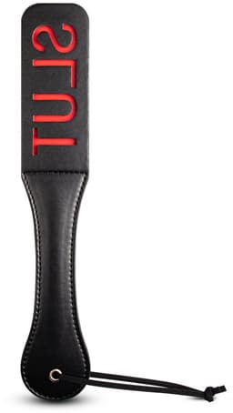 BDSM Paddle SLUT – Zwart/Rood – PU Leer – Ondeugend Spanking Accessoire voor Rollenspel & Dominantie — thumbnail 1