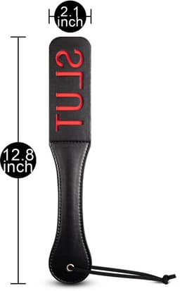 BDSM Paddle SLUT – Zwart/Rood – PU Leer – Ondeugend Spanking Accessoire voor Rollenspel & Dominantie — thumbnail 6